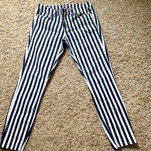 Tommy Hilfiger Skinny Blue and white striped pants Size 8